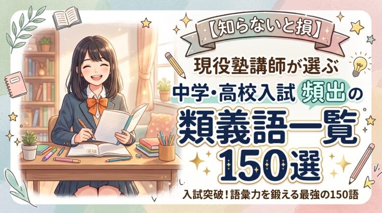 【知らないと損】現役塾講師が選ぶ中学・高校入試頻出の類義語一覧 150選