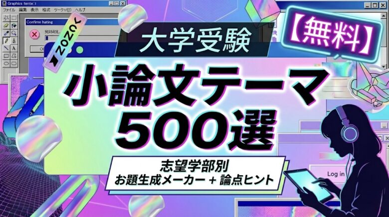 大学受験の小論文テーマ500選 志望学部別のお題生成メーカー＋論点ヒント【無料】