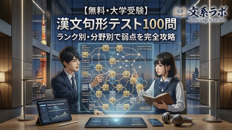【無料・大学受験】漢文句形テスト100問 ランク別・分野別で弱点を完全攻略