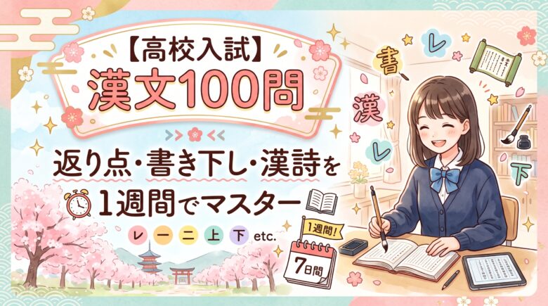 【高校入試】漢文100問|返り点・書き下し・漢詩を1週間でマスター