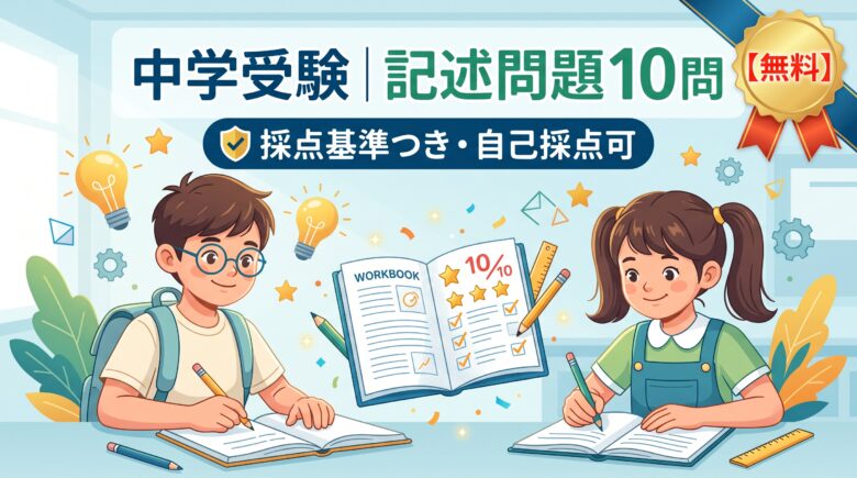 【無料】中学受験 記述問題プリント10問｜採点基準つきで自己採点可