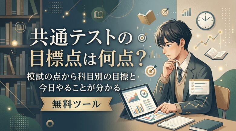 共通テストの目標点は何点?模試の点から科目別の目標と今日やることが分かる無料ツール