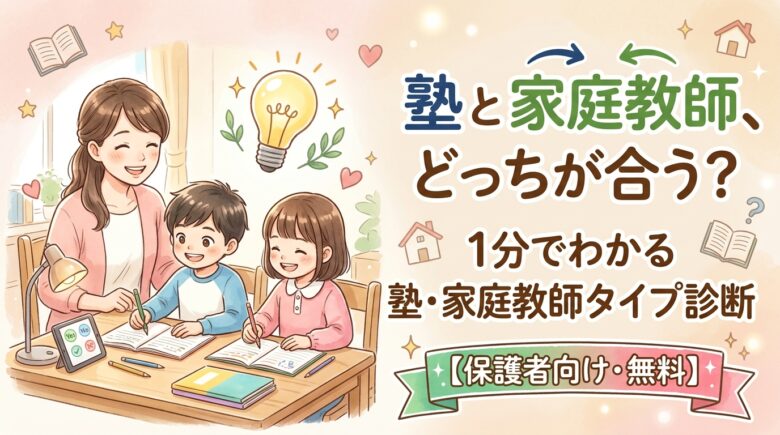 塾と家庭教師、どっちが合う?1分でわかる塾・家庭教師タイプ診断【保護者向け・無料】