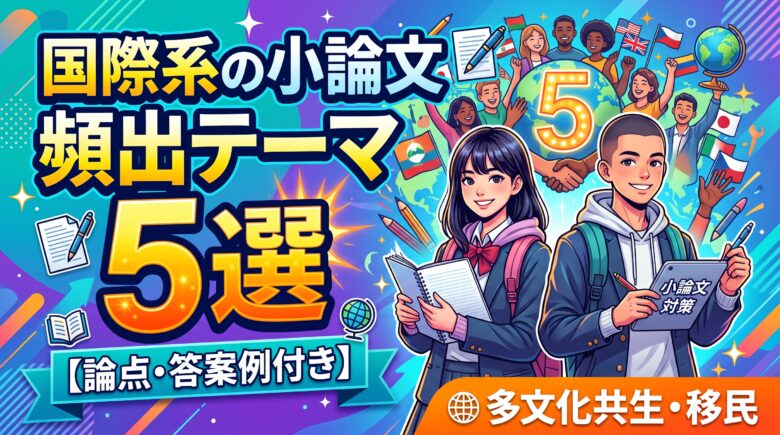 国際系の小論文頻出テーマ5選【論点・答案例付き】多文化共生・移民