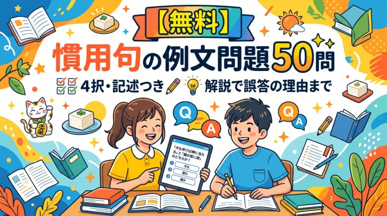 【無料】慣用句の例文問題50問｜4択・記述つき 解説で誤答の理由まで