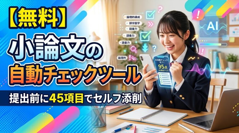 【無料】小論文の自動チェックツール｜提出前に45項目でセルフ添削
