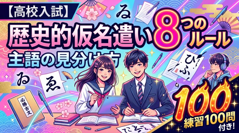 【高校入試】歴史的仮名遣い8つのルールと主語の見分け方|練習100問