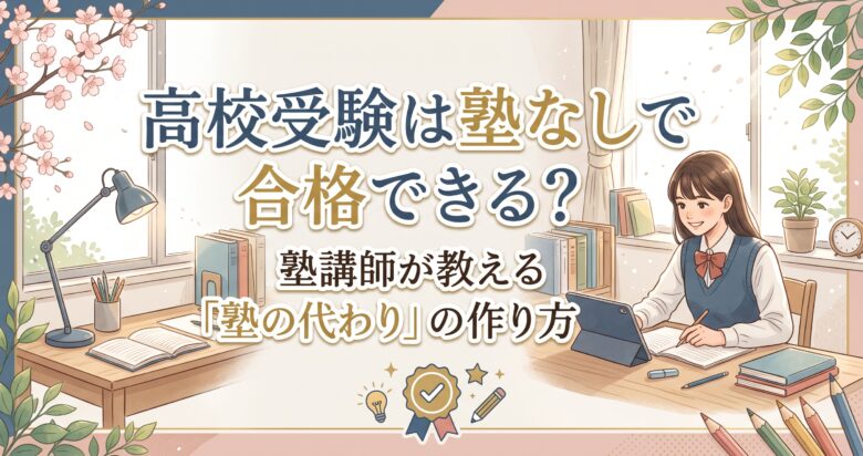 高校受験は塾なしで合格できる?塾講師が教える「塾の代わり」の作り方
