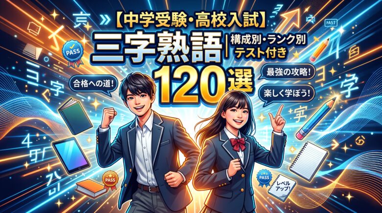 【中学受験・高校入試】三字熟語120選｜構成別・ランク別 テスト付き