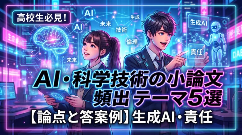 AI・科学技術の小論文頻出テーマ５選【論点と答案例】生成AI・責任