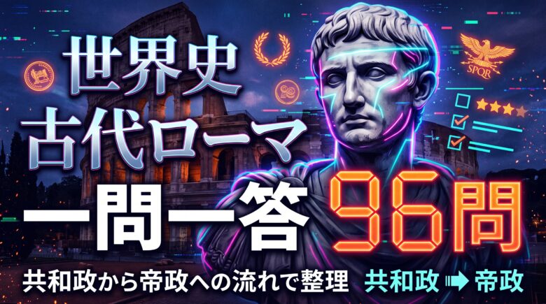 世界史 古代ローマの一問一答【96問】共和政から帝政への流れで整理