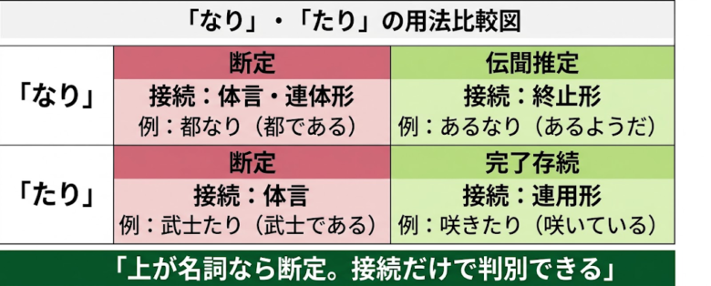 「なり」「たり」の識別
