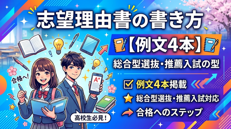 志望理由書の書き方【例文4本】総合型選抜・推薦入試の型