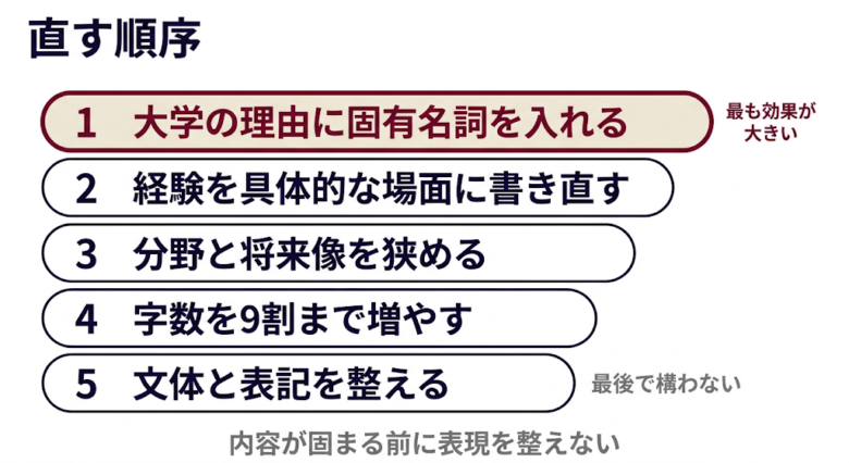 直す順序【優先度順】