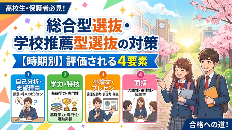 総合型選抜・学校推薦型選抜の対策【時期別】評価される4要素