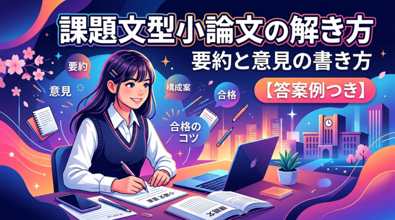 課題文型小論文の解き方【答案例つき】要約と意見の書き方