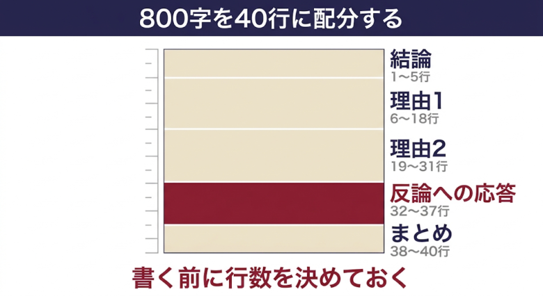 ８００字の行数配分
