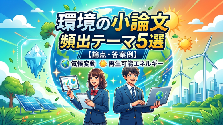 環境の小論文頻出テーマ5選【論点・答案例】気候変動・再生可能エネルギー