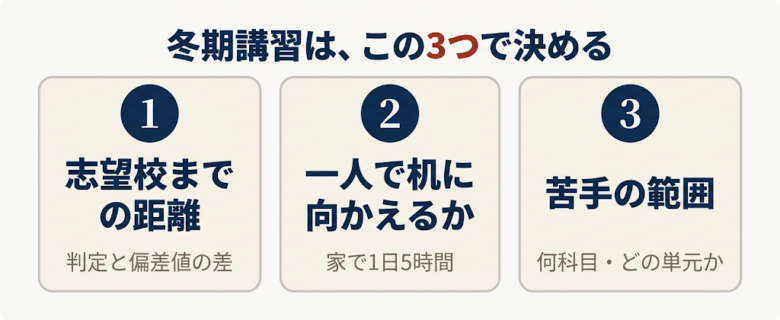 冬季講習の判断軸3つ