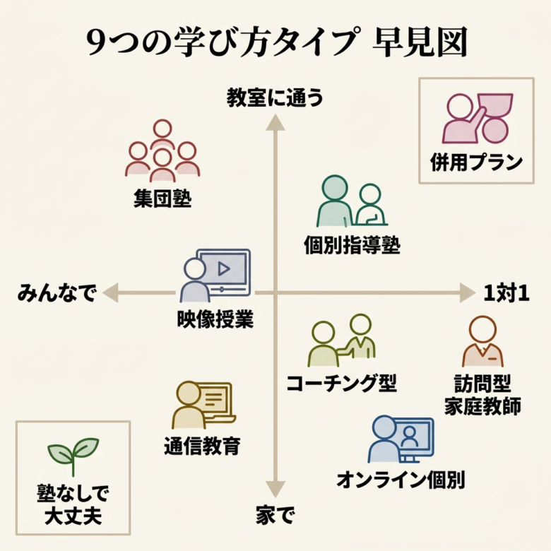9つのタイプの特徴と、向いている子・向いていない子