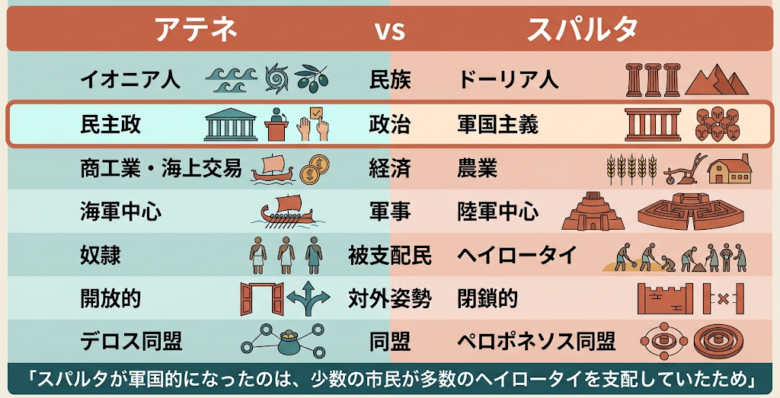 アテネとスパルタの違い