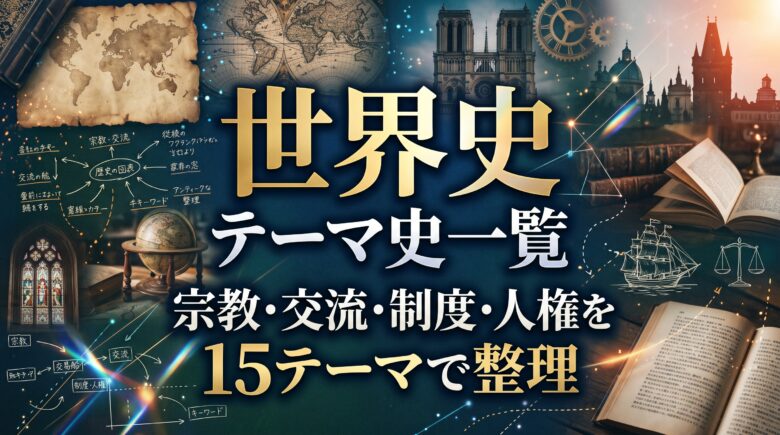 世界史 テーマ史一覧|宗教・交流・制度・人権を15テーマで整理