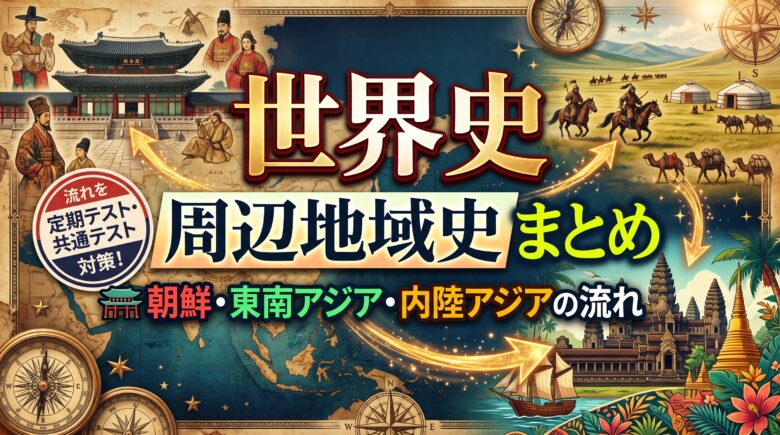 世界史 周辺地域史まとめ｜朝鮮・東南アジア・内陸アジアの流れ