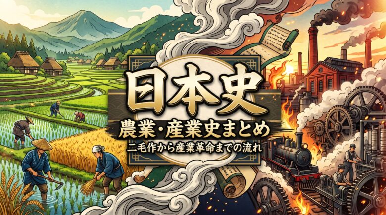 日本史 農業・産業史まとめ｜二毛作から産業革命までの流れ