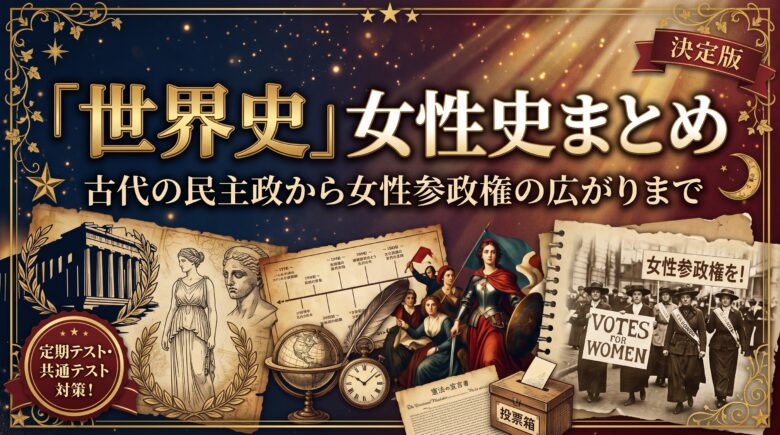 世界史 女性史まとめ｜古代の民主政から女性参政権の広がりまで