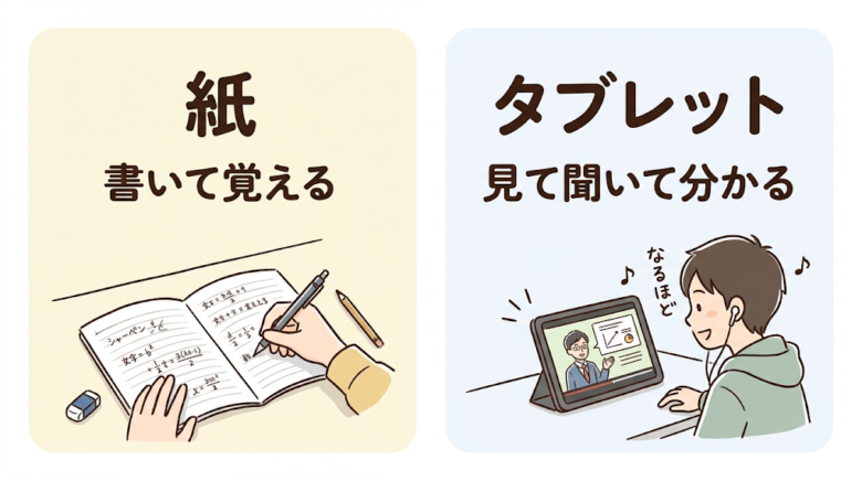 紙かタブレットか